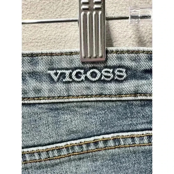 VIGOSS Jeans Women’s Sz 28x25 Friday Taper Boyfriend High Rise Distressed Denim - Picture 3 of 9